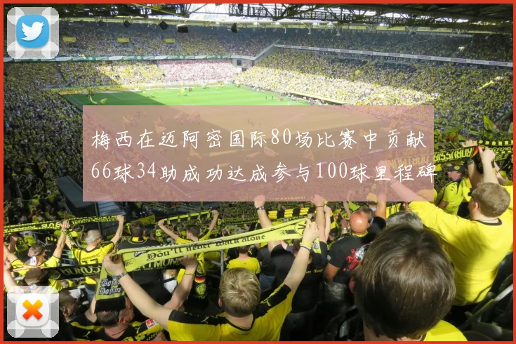 梅西在迈阿密国际80场比赛中贡献66球34助成功达成参与100球里程碑